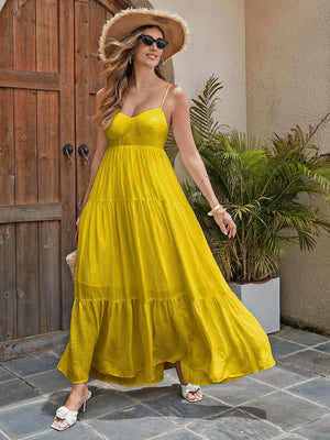 Elegant satin maxi dress