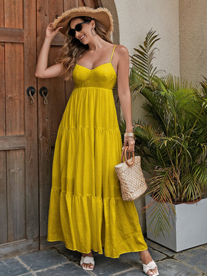 Elegant satin maxi dress